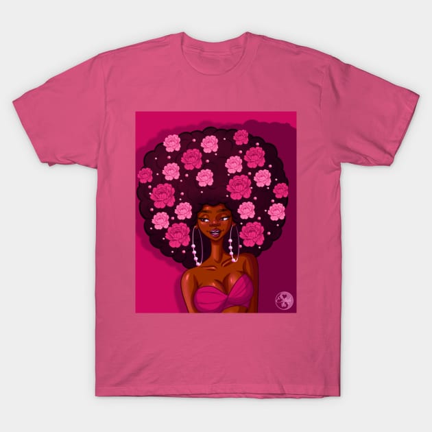 Rose afro T-Shirt by Esjuh